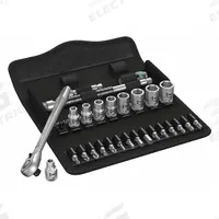 WERA Socket Wrench Set: 1/4 in Drive, 28 Piece, 6-Point, SAE, 3/16 in to 1/2 in (MPN 05004021001). Key specifications — attr1224269: 1/4 in; attr1204638: Drive Tools Included; attr1227399: Zyklop; attr1204650: 3/16 in to 1/2 in; attr1204658: 2 Extensions; attr1204673: Socket Bits Not Included; attr1204681: Wrenches Not Included; attr1204688: WERA.