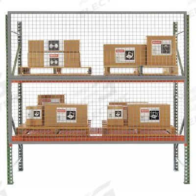 HUSKY RACK & WIRE Aisle Guard: 120 in x 1 in x 48 in, 8 ga, Steel, Powder Coated - Heavy-Duty Welded-Frame Wire Mesh Pallet Rack Back Guards