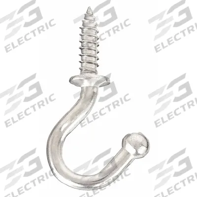 SUGATSUNE Cup Hook: Screw-In, 11 lb Wt Capacity, 1 Points per Hook, Silver - Screw-In Utility Hooks