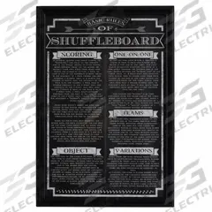 HATHAWAY Shuffleboard Game Rules Wall Art: 12 in Overall Wd, 18 in Overall Ht, Wood (MPN BG2029SH)