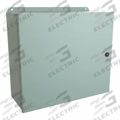 HAMMOND Electrical Enclosure: Steel, 14 in x 16 in x 6 in, NEMA 12/13/3R/4, w/Panel, Solid Cover (MPN EJ14166). Key specifications — Closure Method: Latches; Brand: HAMMOND; Knockouts: Not Included.