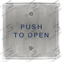 BEA Exit Push Button: 4 1/2 in Ht, 5/8 in Dp, 4 1/2 in Wd, ADA Compliant, Aluminum/Stainless Steel (MPN 10PBS45). Key specifications — Product Type: Exit Push Button; Operation Type: Push; ADA Compliant: Yes; Brand: BEA; Color: Gray.