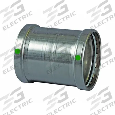 VIEGA PROPRESS Crimp Coupling Fitting: 2 1/2 in CTS x 2 1/2 in CTS Size, Straight - Potable Water Stainless Steel Press Tube Fittings