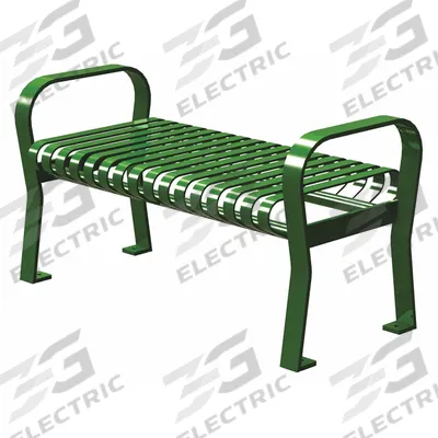 THOMAS STEELE Outdoor Bench: Carnival, 46 in Overall Lg, 18 in Overall Ht, Green, Green - Powder Coated Steel Benches