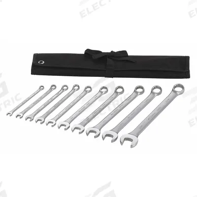 WESTWARD Combination Wrench Set: Alloy Steel, Satin, 10 Tools - SAE 12-Point Combination Wrench Sets