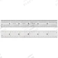 STARRETT Steel Rule: C404R-72, 6 ft, 0.1 in Thick, 1/64 in, Chrome, Black, Rigid, Satin, SAE, Rule. Key specifications — attr939978: 1/64 in; attr934745: STARRETT; attr944509: Chrome; attr939993: Decimal; attr986193: Etched.