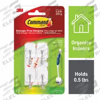 COMMAND Hook: 3/8 lb Wt Capacity, 1 Points per Hook, White, 1 3/16 in Overall Ht, 4 PK (MPN 17067-HWESF). Key specifications — Brand: COMMAND; Color: White.