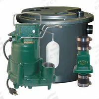 ZOELLER Sink Drain Pump System: 5 gal, 1/2 hp, 115V AC, 61 gpm Flow Rate @ 10' of Head, 9.4 A, Male (MPN 131-0001). Key specifications — Brand: ZOELLER; Rated Voltage: 115V AC; Discharge Location: Top; Switch: Integral Vertical.