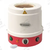 BRISKHEAT Heating Mantle: 500 mL Capacity, 220 W Watt - Max, Plastic, Metal, 450°C Temp - Max (MPN HM0500MS1). Key specifications — Brand: BRISKHEAT; Housing Material: Metal; Mantle Material: Plastic; Manufacturer Part Number: HM0500MS1; For Use With: 500 mL Bottom Flasks; Includes Controller: Controller Included; Requires Controller: Controller Required.