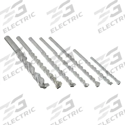 WESTWARD Round Shank Drill Bit Set: 1/2 in_1/4 in_3/8 in_3/16 in_5/16 in - Round-Shank Masonry Drill Bit Sets for Rotary Drills