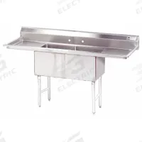ADVANCE TABCO Scullery Sink: 2 Bowls, 43 in Overall Ht, 96 in Overall Lg, 30 in Overall Wd (MPN FC-2-2424-24RLX). Key specifications — Brand: ADVANCE TABCO.