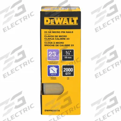 DEWALT Pin Nails: Pin Nails, Headless, Smooth, 3/4 in Overall Lg, Steel, Galvanized - Collated Trim, Pin, Finishing, & Brad Nails
