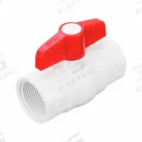 NDS Manual Two-Way Ball Valve: 1 1/4 in, PVC, Angle, FNPT x FNPT, 150 psi Max. Pressure (CWP), Tee (MPN E1420-12). Key specifications — Brand: NDS; Handle: Tee.