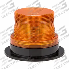 MAXXIMA Warning Beacon: Flashing Beacon, Amber, 3 5/8 in Overall Ht, LED, 12-80V DC (MPN M42718Y). Key specifications — Operating Voltage: 12-80V DC; Number of Flash Patterns: 12; Includes: (3) 13" Long Wires; Electrical Connection: Connector; Mount Type: Bolt; Brand: MAXXIMA; Shape: Round; Lighting SAE Class Rating: SAE Class 2.