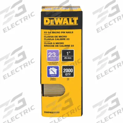 DEWALT Pin Nails: Pin Nails, Headless, Smooth, 1 in Overall Lg, Steel, Galvanized - Collated Trim, Pin, Finishing, & Brad Nails