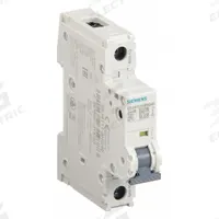 SIEMENS IEC Miniature Circuit Breaker: 5 A Amps, 60V DC, 14kA at 240V AC, Screw Clamp, 5SJ4, 240V AC (MPN 5SJ41118HG40). Key specifications — Brand: SIEMENS; DC Voltage Rating: 60V DC; Max. AIR Rating: 14kA at 240V AC; Terminal Connection: Screw Clamp; AC Voltage Rating: 240V AC.