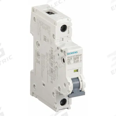 Siemens Miniature Circuit Breaker: 5 A Amps, 60V DC, 14kA at 240V AC, Screw Clamp - D-Curve, 1-Pole UL489 DIN Rail-Mount Miniature Circuit Breakers