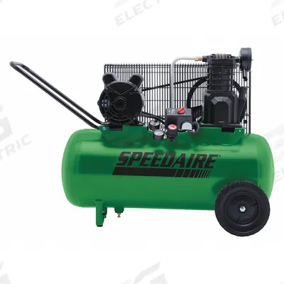 SPEEDAIRE Portable Air Compressor: Oil Lubricated, 15 gal, Horizontal, 2 hp, 5.5 cfm @ 90 psi - Wheeled Portable Electric Air Compressors