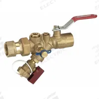 NUTECH Ball Valve w/ Combination Strainer: 1/2 in Nominal Valve Size, Forged Brass, FNPT x FNPT (MPN SV1E-050F-050F). Key specifications — Screen Material: Stainless Steel; Brand: NUTECH; Includes: Plugged Bypass.