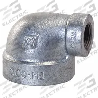 APPROVED VENDOR Metal Pipe Elbow: 90° Elbow, 1 in x 3/4 in, Malleable Iron (MPN 5PAR1)