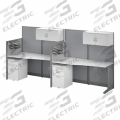 BUSH BUSINESS FURNITURE Modular Cubicle Workstation: 62 7/8 in Overall Ht, 129 in Overall Wd, White (MPN OIAH005WH). Key specifications — Brand: BUSH BUSINESS FURNITURE; Office Cubicle Color: White.