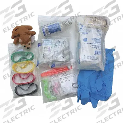 EMI Child Response Refill Kit: 62 Components, Plastic, Poly Bag, Clear, Child Response Kit - Trauma Kit Refills