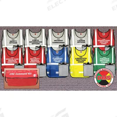 DISASTER MANAGEMENT SYSTEMS Vest Kit: Safety Vest ANSI Class Class 1, Assorted - Health Care Facility Command Safety Vest