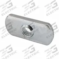T-Slot Framing System Fastener: M6 Size, 9/64 in Thread Lg, 15 Series, Single Center, Zinc-Plated (MPN 3836-10). Key specifications — Fastener Type: T-Nut; Material: Steel; Finish: Zinc-Plated; T-Slot Fastener Type: T-Nut; Threaded Hole Location: Single Center; Compatible Series: 80/20 15 Series; System of Measurement: Inch; Brand: 80/20.