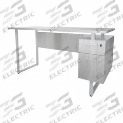 MIRELLA Office Desk: Silver, 62 1/4 in Overall Wd, 24 1/8 in Overall Dp, White Ash (MPN 5513WAH). Key specifications — Color: Silver; Desktop Color: White Ash; Material: Steel.