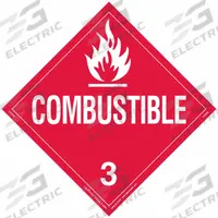 LABELMASTER Combustible Liquid Placard: Combustible, 10 3/4 in x 10 3/4 in, Vinyl, 25 Labels, 25 PK (MPN Z-RVW9). Key specifications — Brand: LABELMASTER; Message: Combustible.