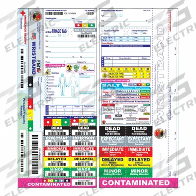 DISASTER MANAGEMENT SYSTEMS Wristband Triage Tags: EMT3 System - Wristbands & Tags for Triage
