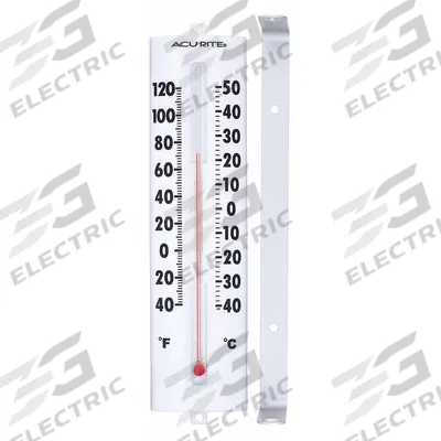 ACURITE Analog Thermometer: -40°F to 120°F /-40°C to 50°C, +/-4°F, Wall - Wall Mount Liquid-in-Glass Thermometers
