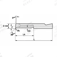 WIDIA Boring Bar: Boring, TiN, 2.23mm Center to Cutting Tip, Right Hand, 0.18mm Radius (MPN BP187600R)