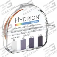 HYDRION Test Paper: Free Chlorine, 10 to 200 ppm Chlorine, Strip, 2,000 Tests, 15 ft Overall Lg (MPN CM-240). Key specifications — Test Form: Strip; Brand: HYDRION; Parameter Measurements Included: 10 to 200 ppm Chlorine.