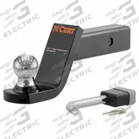 CURT Towing Ball Mount: III, 2 in Ball Dia, Ball Mount Ball Mount, 2 in Compatible Ball Dia (MPN 45142). Key specifications — Material: Carbon Steel; Ball Mount Style: Ball Mount; Vehicle Class: III; Brand: CURT; Features: Limited Lifetime Warranty (1 yr Finish, 1 yr Parts); Finish: Powder Coated; Includes: Fusion Ball Mount #45134; Mount w/ Hitch Ball Style: Non-Adjustable.