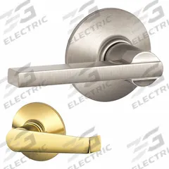 SCHLAGE RESIDENTIAL Door Lockset: Passage Lever Locksets, Brass (MPN F10 LAT 619 ELA 605). Key specifications — Ligature Resistance: Not Ligature-Resistant; Brand: SCHLAGE RESIDENTIAL; Lockset Function ANSI Code: F75; Visual Indicator Message: No Message; Lockset Style: Elan; ADA Compliant: No; Finish: Bright Brass, Clear Coated : Brass.