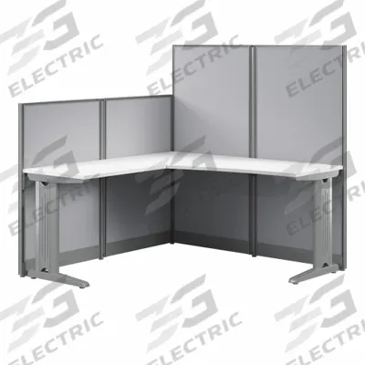 BUSH BUSINESS FURNITURE Modular Cubicle Workstation: 63 in Overall Ht, 64 in Overall Wd - Office Cubicles with Privacy Panels