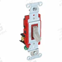 BRYANT Wall Switch: Toggle Switch, 3-Way, Maintained, Gray, 120/277V AC, 20 A (MPN 4903BGRY). Key specifications — Illuminated: No; Voltage Rating: 120/277V AC.