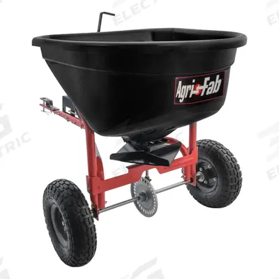 AGRI-FAB Tow-Behind Spreader: 110 lb Capacity, 10 ft Spread Wd, Polyethylene Hopper - Tow-Behind Spreaders