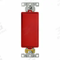 LEVITON Wall Switch: Rocker Switch, 3-Way, Maintained, Red, 120/277V AC, 20 A (MPN M5623-R). Key specifications — Illuminated: No; Voltage Rating: 120/277V AC.