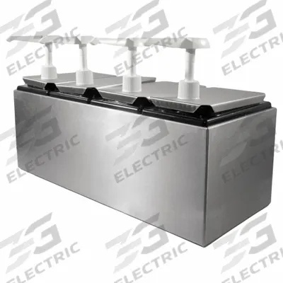 CARLISLE Topping Rail with Pumps/Jars: 4 Compartments, 1.25 fl oz Capacity, Silver - Condiment Pump Centers