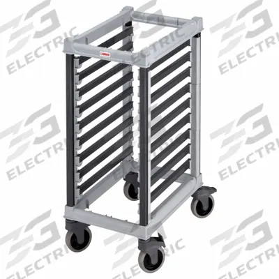 CAMBRO Vertical Mobile Foodpan Storage: 9 Slots, 3 in Betw Shelves, 375 lb Capac - Plastic Sheet Pan Racks