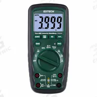 EXTECH Digital Multimeter: TRMS, CAT III 1000V/CAT IV 600V, 1,000 V Max AC Volt Measurement, IP67 (MPN EX505A-NIST). Key specifications — Instrument Counts: 4,000; Brand: EXTECH; Calibration Certificate Included: Included.