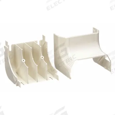 PANDUIT Inside Corner: T-70, 4 in Wd, 1 3/4 in Ht, Plastic - 90 Degree Elbows for Nonmetallic Single-Channel Raceways