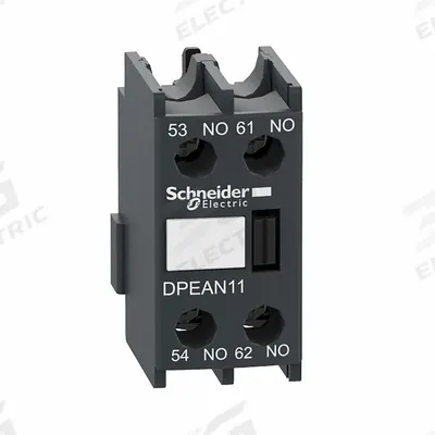 SCHNEIDER Auxiliary Contact Block: 1NO/1NC, 10 A Max Current (AC), Front Mount - Schneider Electric Auxiliary Contacts