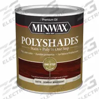 MINWAX Wood Stain: Wood Stain and Sealer, Interior, Oil, 1 qt Container Size, Wood, Satin, Minwax (MPN 61380444). Key specifications — Brand: MINWAX; Transparency: Semi-Transparent; Use Location: Interior; Sheen: Satin; Sub-Brand: Minwax; Color: Bombay Mahogany.