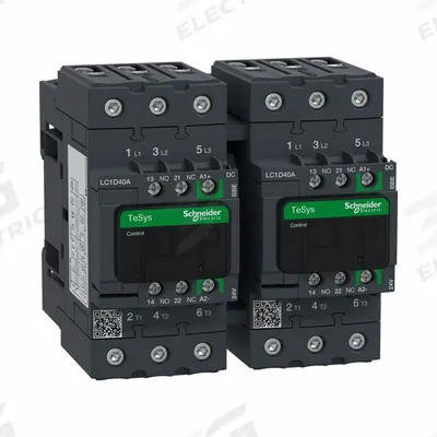 SCHNEIDER Magnetic Contactor: Reversing, 3 Poles, 3NO Contacts, 40 A - Reversing IEC Contactors