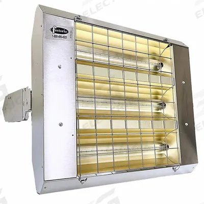 FOSTORIA Infrared Quartz Electric Heater: 4800 W Watt Output, 240V AC, 1/3 Phase - Indoor/Outdoor Suspended Infrared Radiant Electric Ceiling Heaters