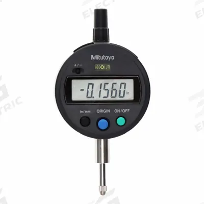 MITUTOYO Calibrated Indicator: 0 in to 0.5 in /0 in to 12.7 mm, Inch/Metric - Digital Indicators with Removable Flat Back
