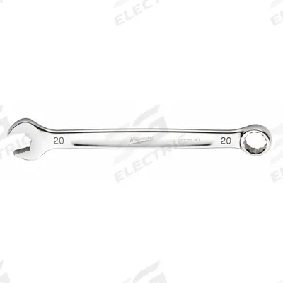MILWAUKEE Combination Wrench: Chrome Vanadium Steel, Chrome, 20 mm Head Size - Metric 12-Point Combination Wrenches